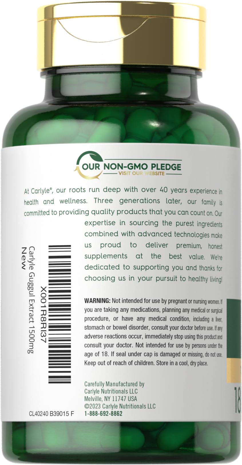 Foto 4 pulgar | Suplemento De Extracto De Carlyle Guggul 1500 Mg 180 Cápsulas - Venta Internacional.