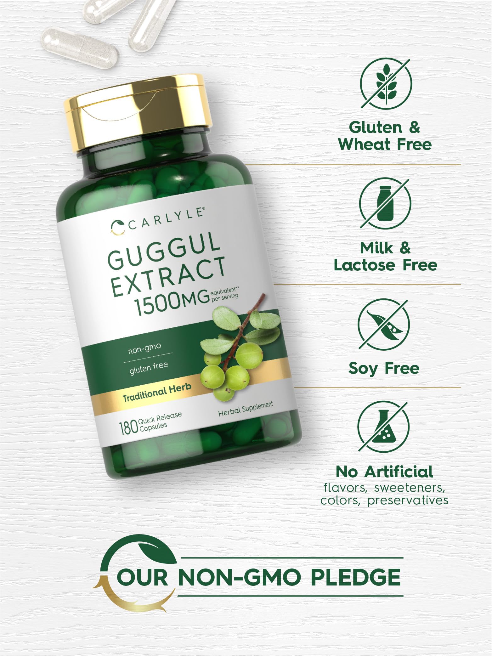 Foto 6 pulgar | Suplemento De Extracto De Carlyle Guggul 1500 Mg 180 Cápsulas - Venta Internacional.