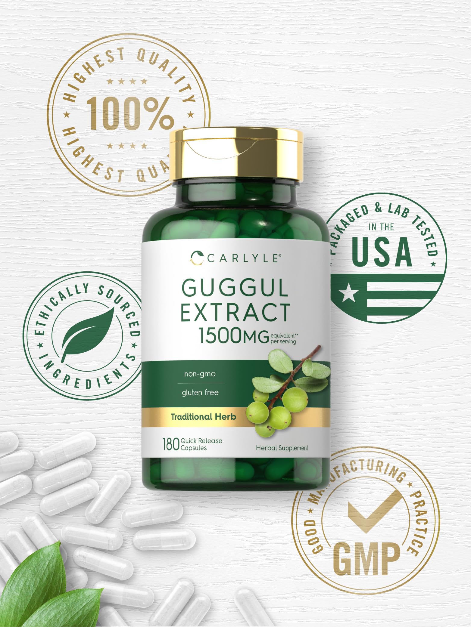 Foto 6 | Suplemento De Extracto De Carlyle Guggul 1500 Mg 180 Cápsulas - Venta Internacional.