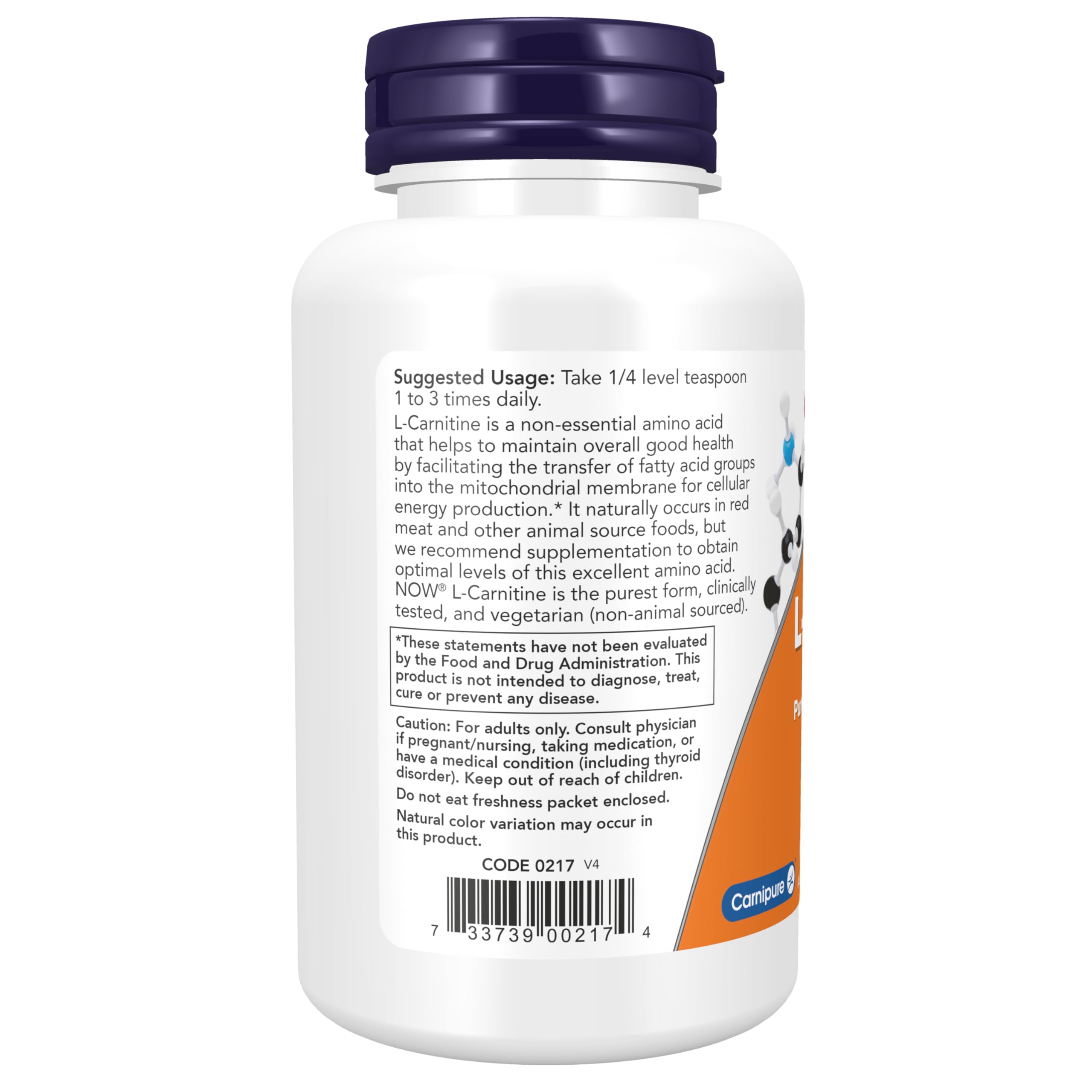 Foto 3 | Suplementos Now Foods L-carnitina En Polvo Puro, 90 Ml - Venta Internacional.