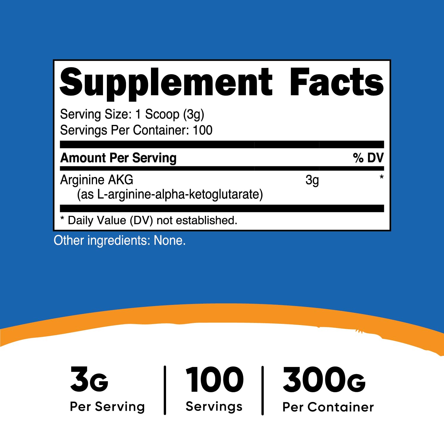 Foto 3 pulgar | Suplemento Nutricost Arginine Akg En Polvo 300 G - 100 Porciones - Venta Internacional.
