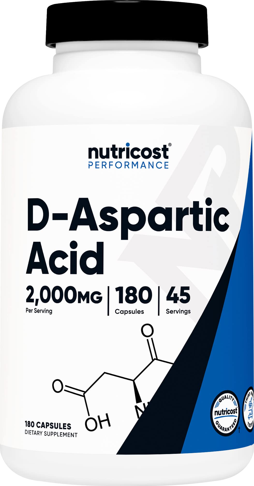 Foto 2 pulgar | Suplemento Nutricost De Ácido D-aspártico (daa) 2000 Mg 180 Cápsulas - Venta Internacional.