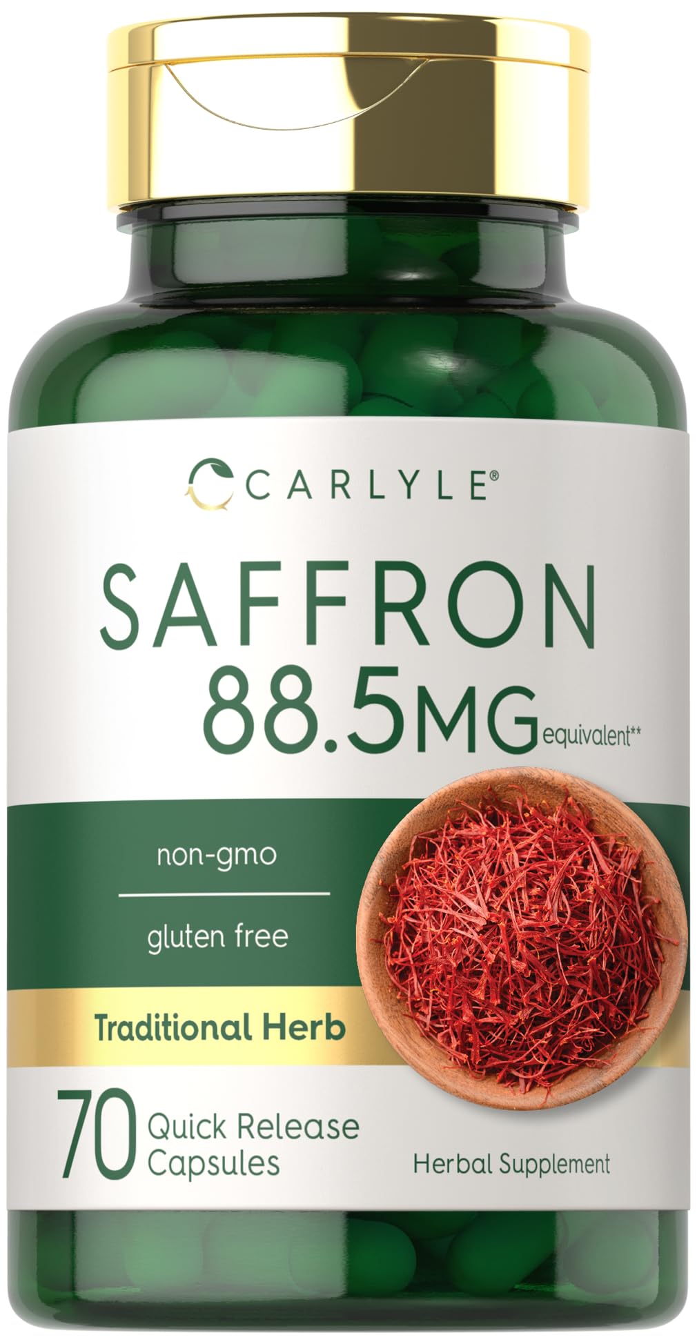 Suplemento De Extracto De Azafrán Carlyle En Cápsulas De 88,5 Mg, 70 Unidades - Venta Internacional.