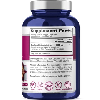 Foto 2 | Suplemento Nusapure Caralluma Fimbriata 1600 Mg 180 Cápsulas - Venta Internacional.