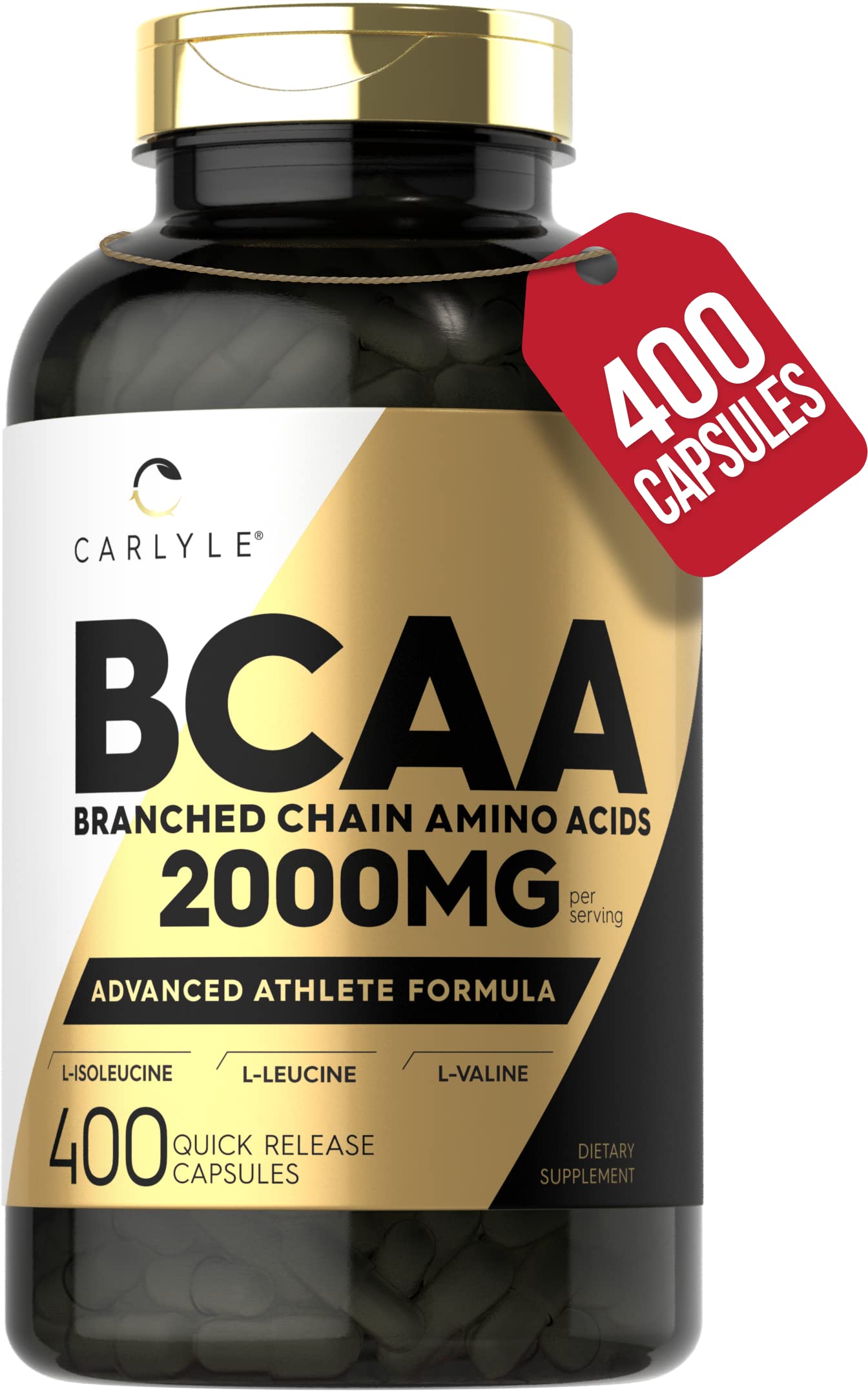 Foto 2 pulgar | Cápsulas De Aminoácidos Bcaa Carlyle 2000 Mg 400 Sin Ogm Sin Gluten - Venta Internacional.