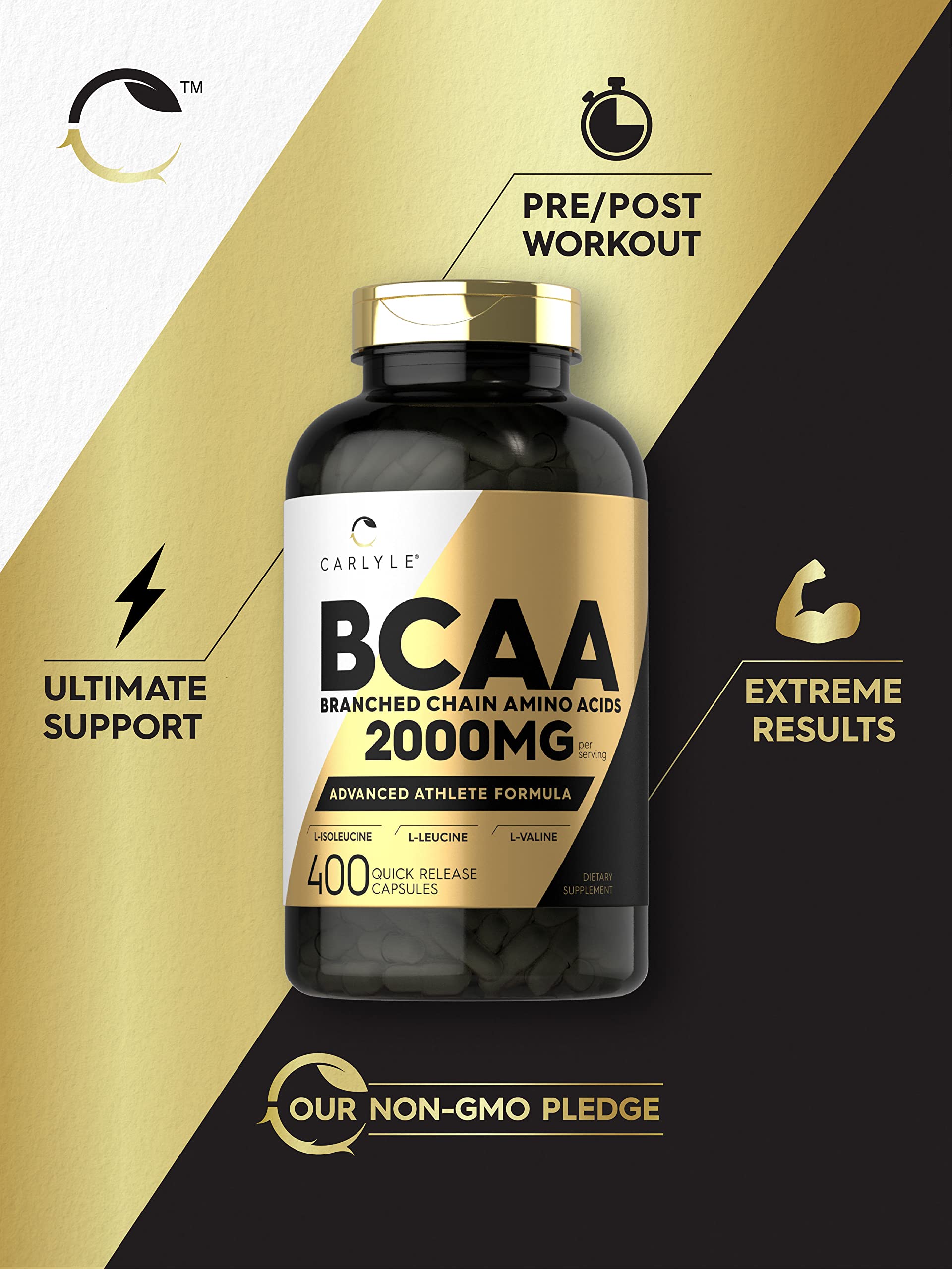 Foto 5 pulgar | Cápsulas De Aminoácidos Bcaa Carlyle 2000 Mg 400 Sin Ogm Sin Gluten - Venta Internacional.