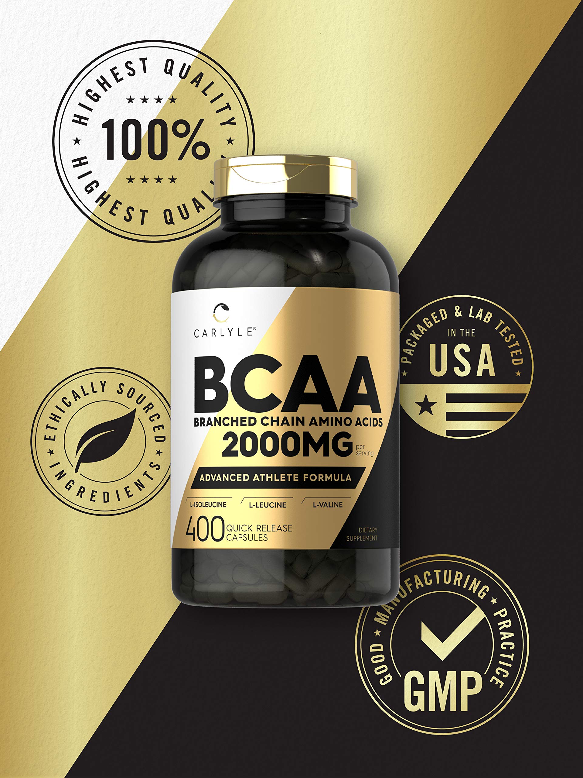 Foto 6 pulgar | Cápsulas De Aminoácidos Bcaa Carlyle 2000 Mg 400 Sin Ogm Sin Gluten - Venta Internacional.
