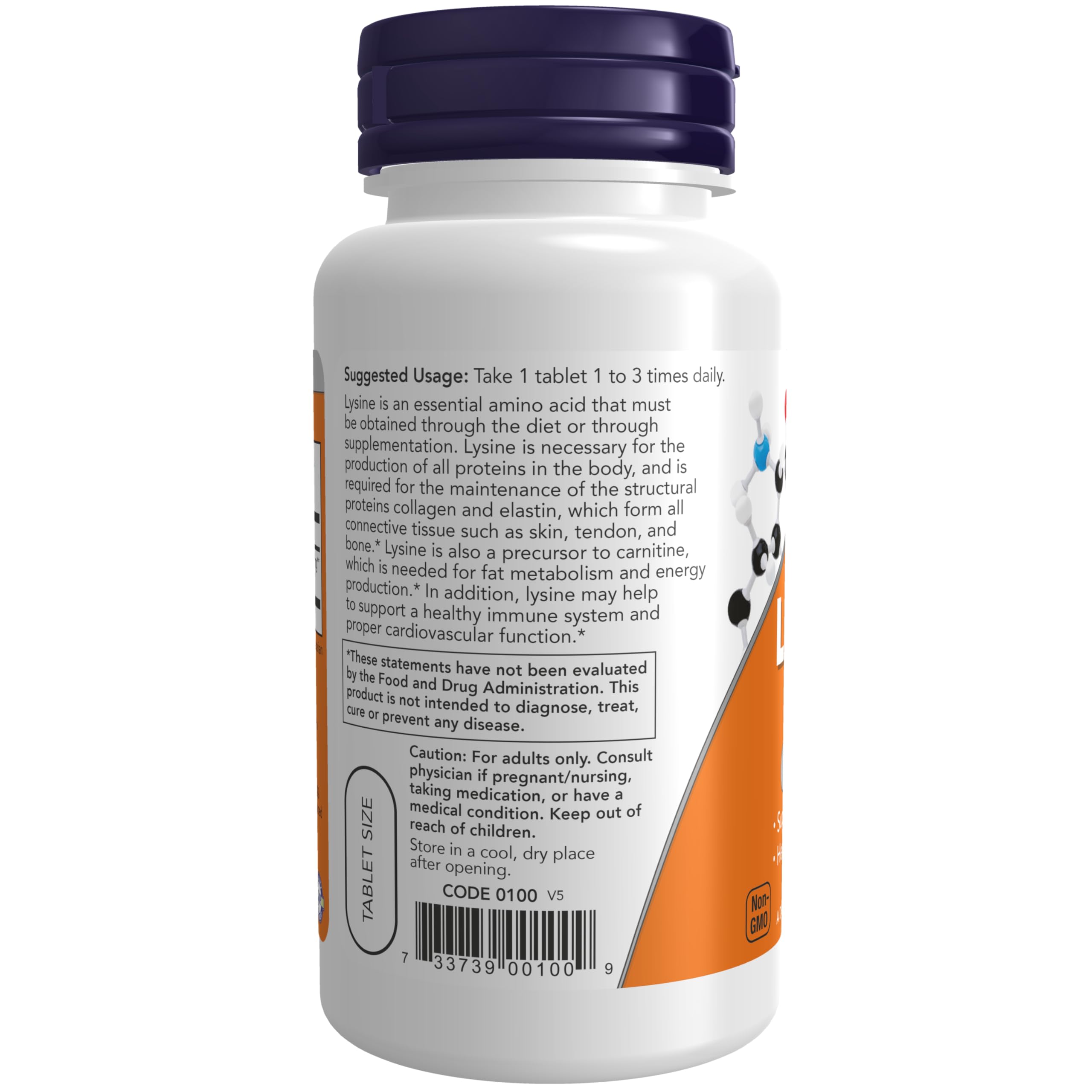 Foto 4 pulgar | Suplementos Now Foods Clorhidrato De L-lisina 500 Mg 100 Comprimidos - Venta Internacional.