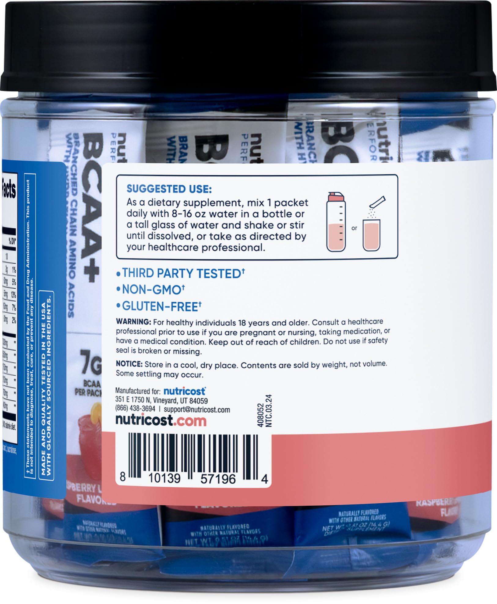 Foto 5 pulgar | Suplemento Nutricost Bcaa+ Hydration Y Limonada De Frambuesa - Venta Internacional.