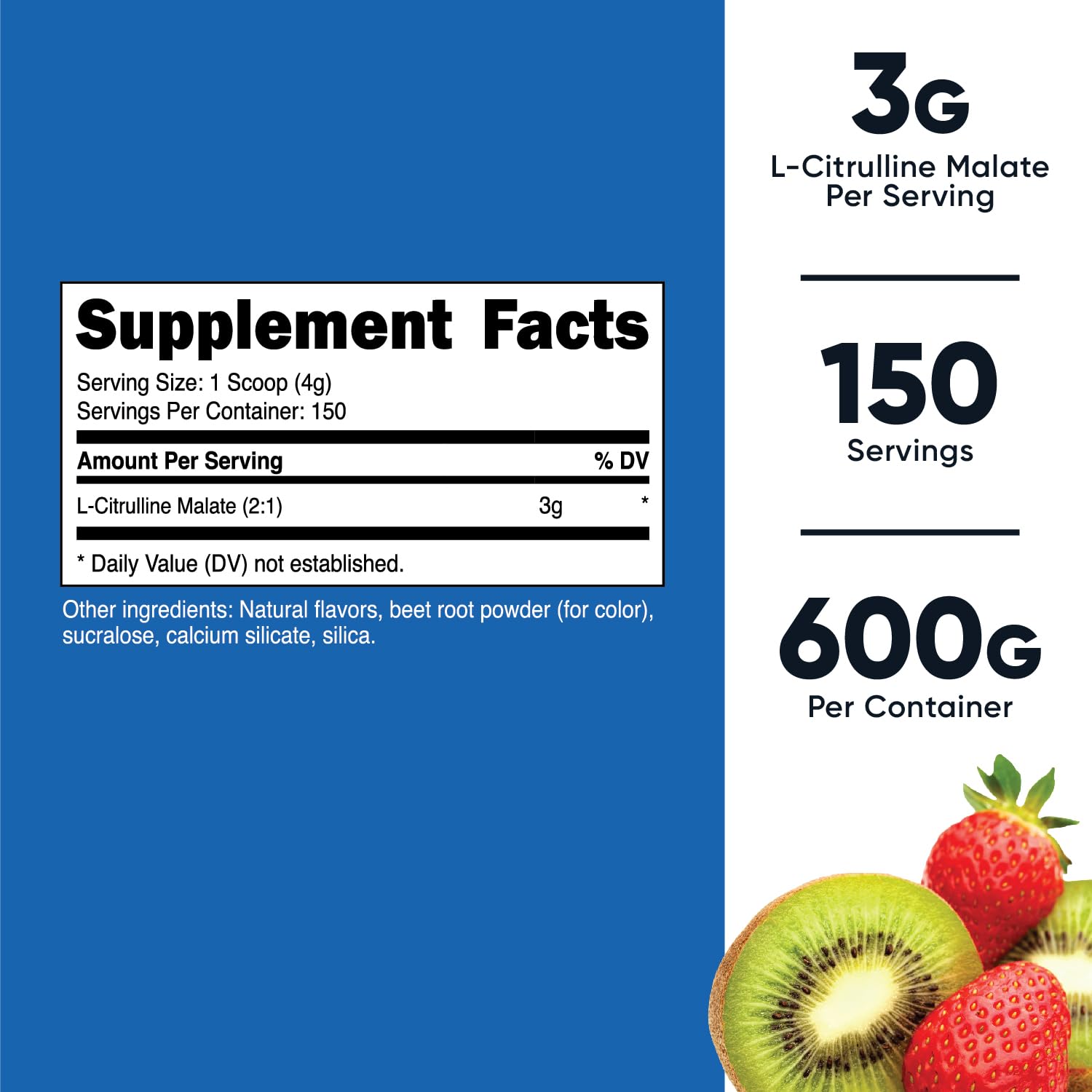 Foto 3 pulgar | Suplemento Nutricost L-citrulina Malato 2:1 600 G Fresa - Venta Internacional.