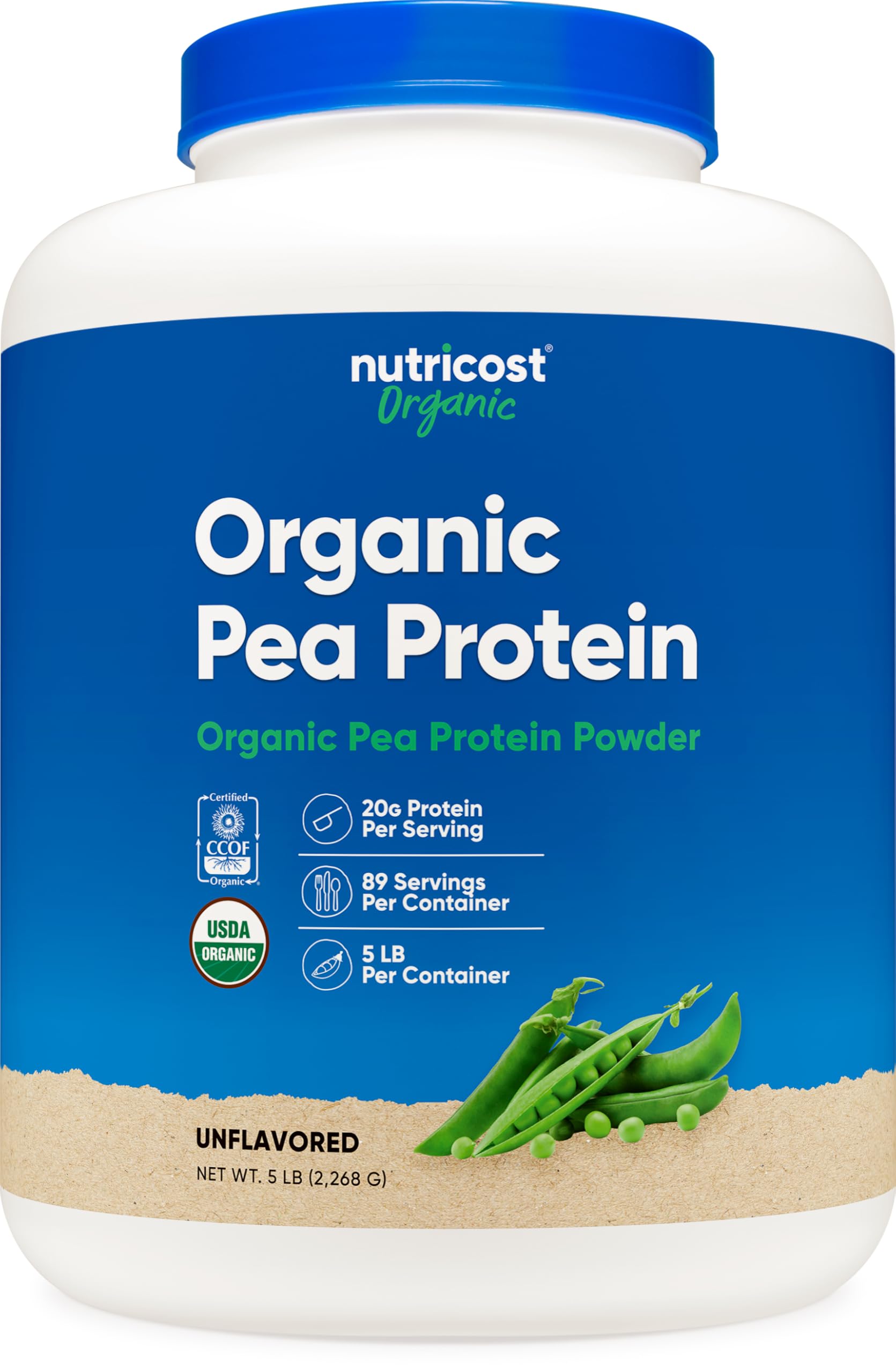 Proteína De Guisante En Polvo Nutricost Organic, 2,27 Kg, Sin Sabor - Venta Internacional.