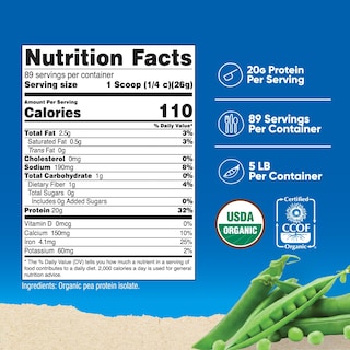 Foto 2 | Proteína De Guisante En Polvo Nutricost Organic, 2,27 Kg, Sin Sabor - Venta Internacional.