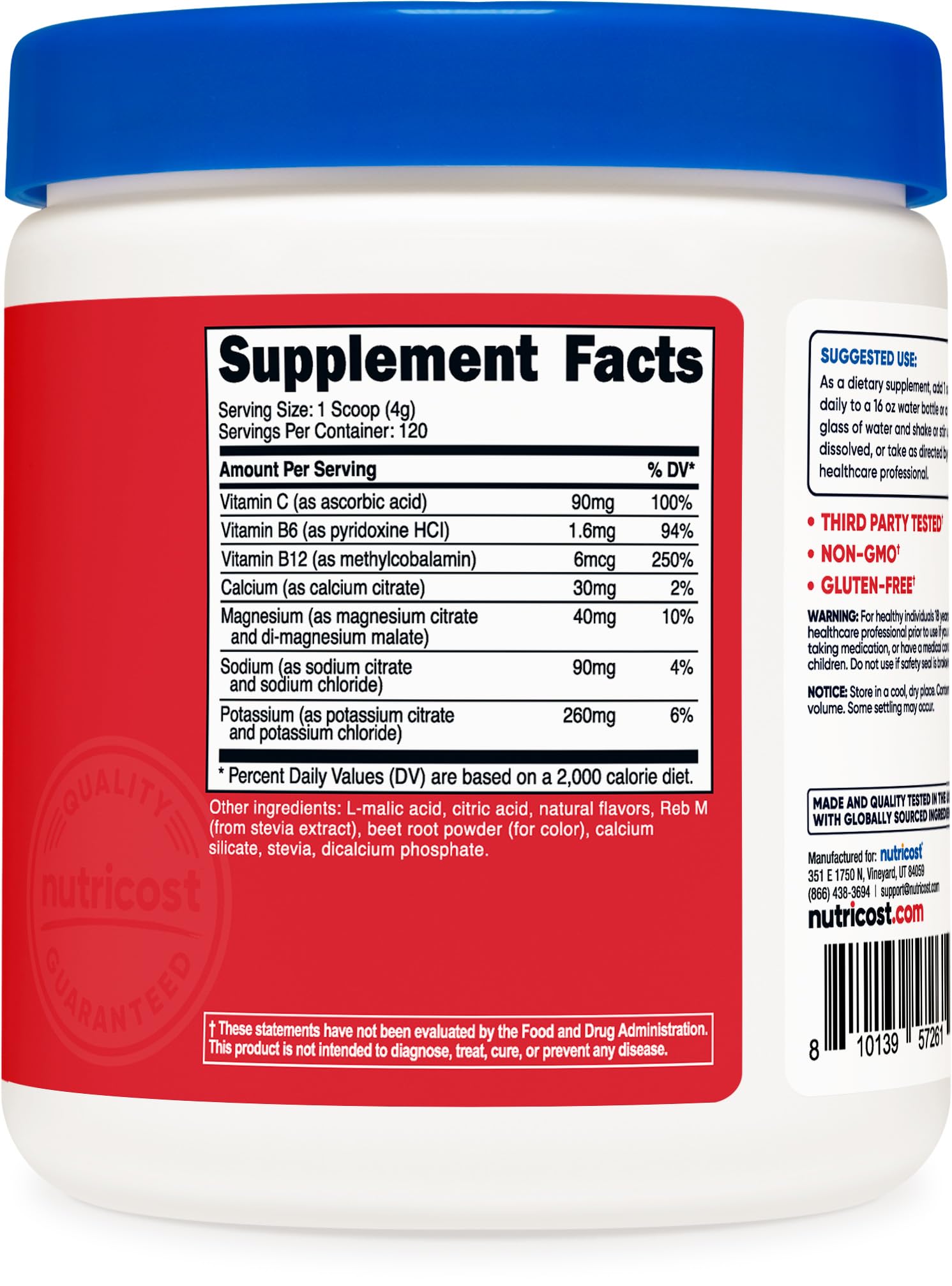 Foto 6 pulgar | Suplemento De Hidratación Nutricost Electrolyte Complex Powder - Venta Internacional.