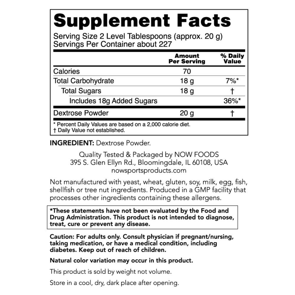 Foto 3 pulgar | Dextrosa En Polvo Now Foods Sports Nutrition, 4,54 Kg - Venta Internacional.