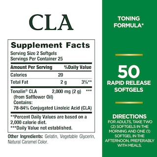Foto 2 | Suplemento Nature's Bounty CLA de 50 Comprimidos-Venta Internacional