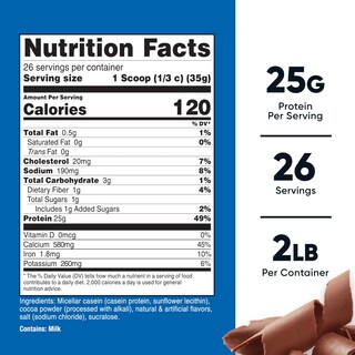 Foto 2 | Proteína En Polvo Nutricost Caseína Chocolate 907 G Sin Gluten - Venta Internacional.