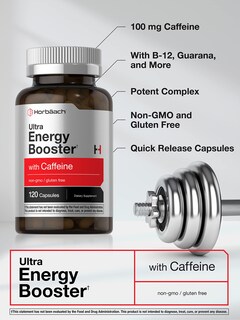 Foto 3 | Suplemento Energético Horbaach Ultra con Cafeína y Vitamina B12 120 Cápsulas - Venta Internacional