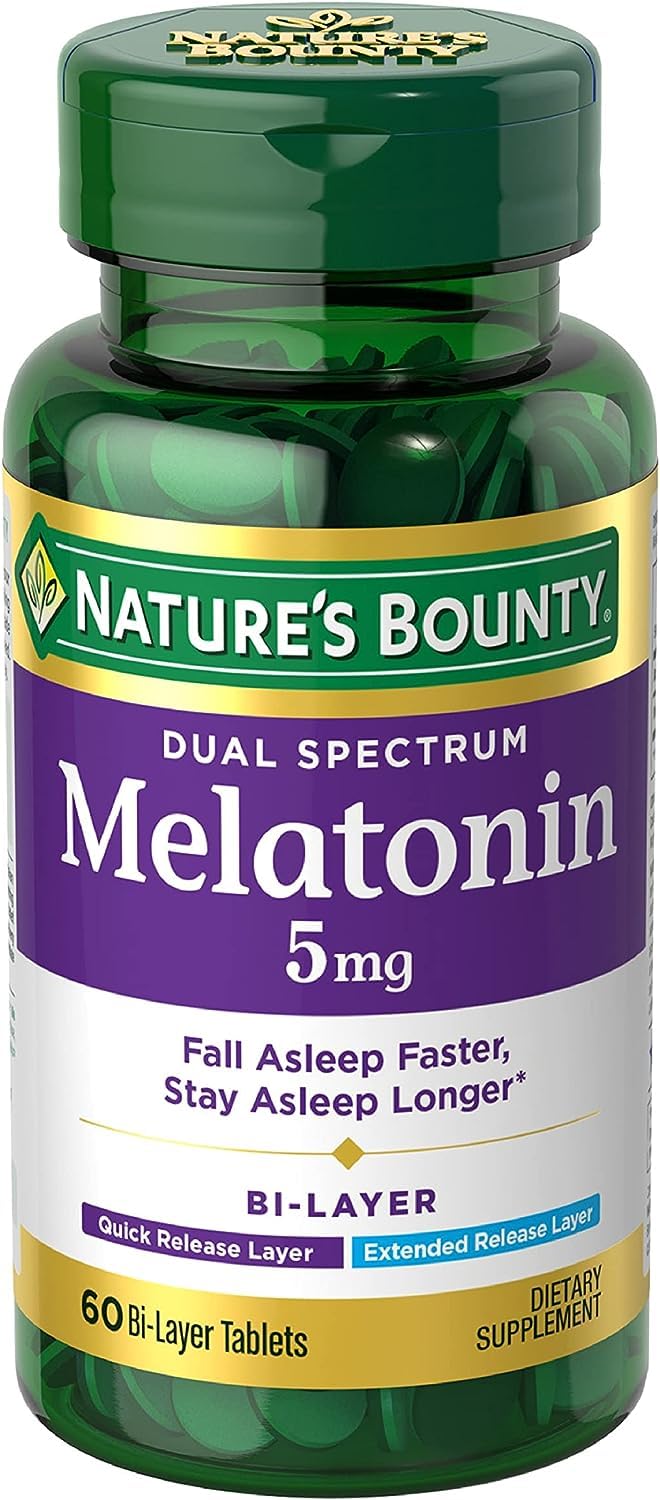 Suplemento Nature's Bounty Melatonina de 60 Tabletas-Venta Internacional