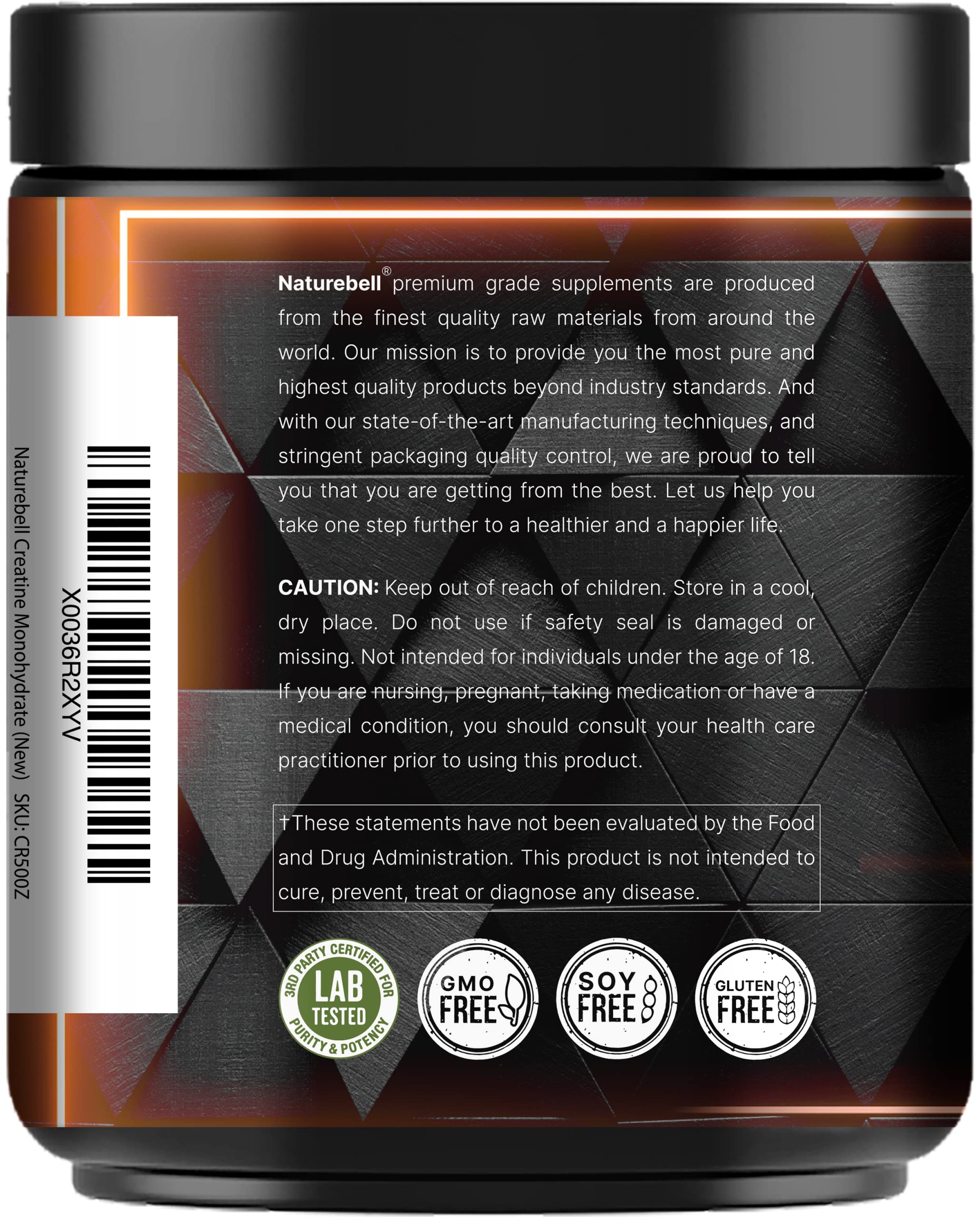 Foto 8 pulgar | Monohidrato de Creatina en Polvo Naturebell 500 G 100 Porciones - Venta Internacional