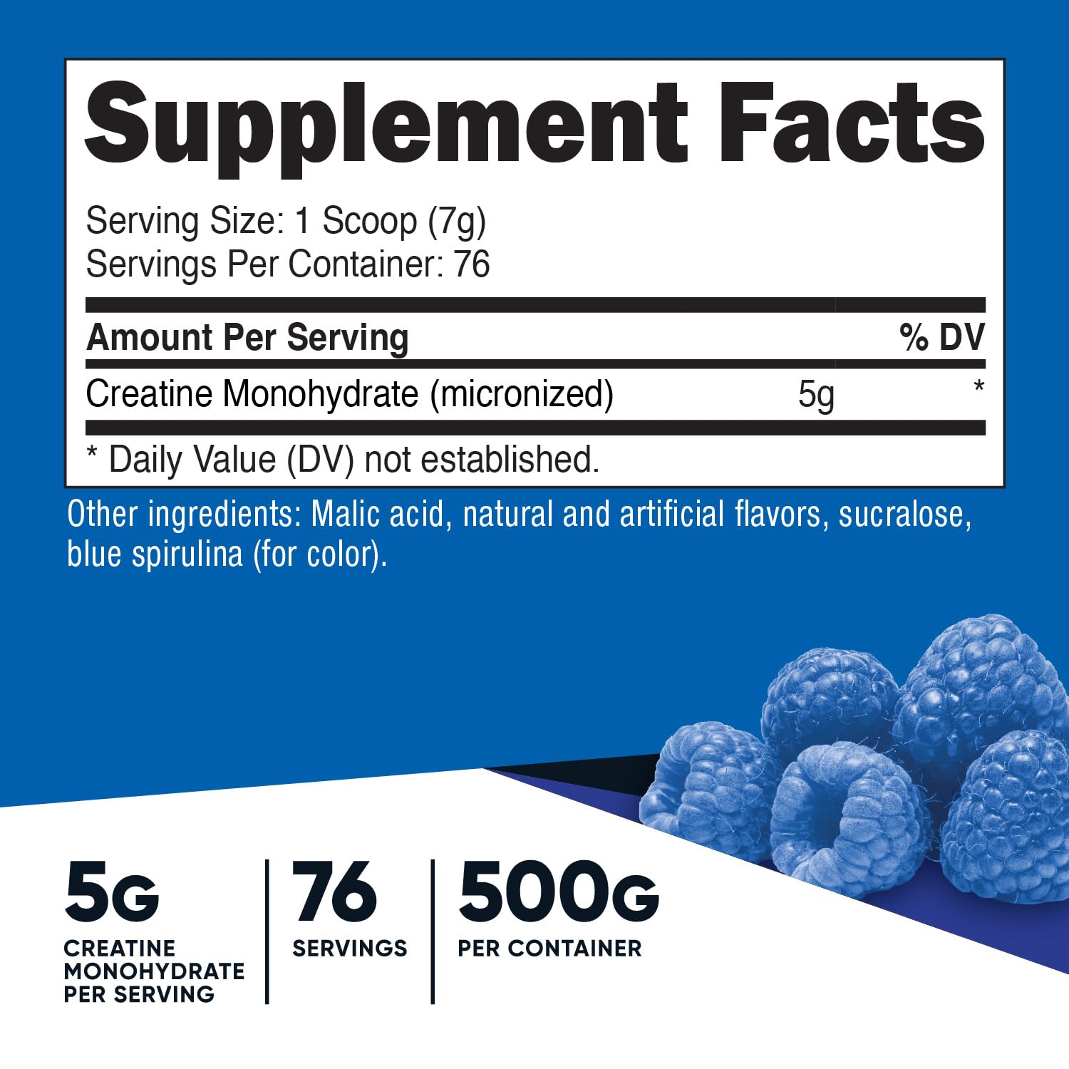 Foto 3 pulgar | Creatina Monohidratada en Polvo Nutricost Blue Raspberry 500 g - Venta Internacional