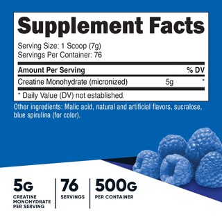 Foto 2 | Creatina Monohidratada en Polvo Nutricost Blue Raspberry 500 g - Venta Internacional