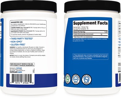 Foto 6 | Creatina Monohidratada en Polvo Nutricost Blue Raspberry 500 g - Venta Internacional