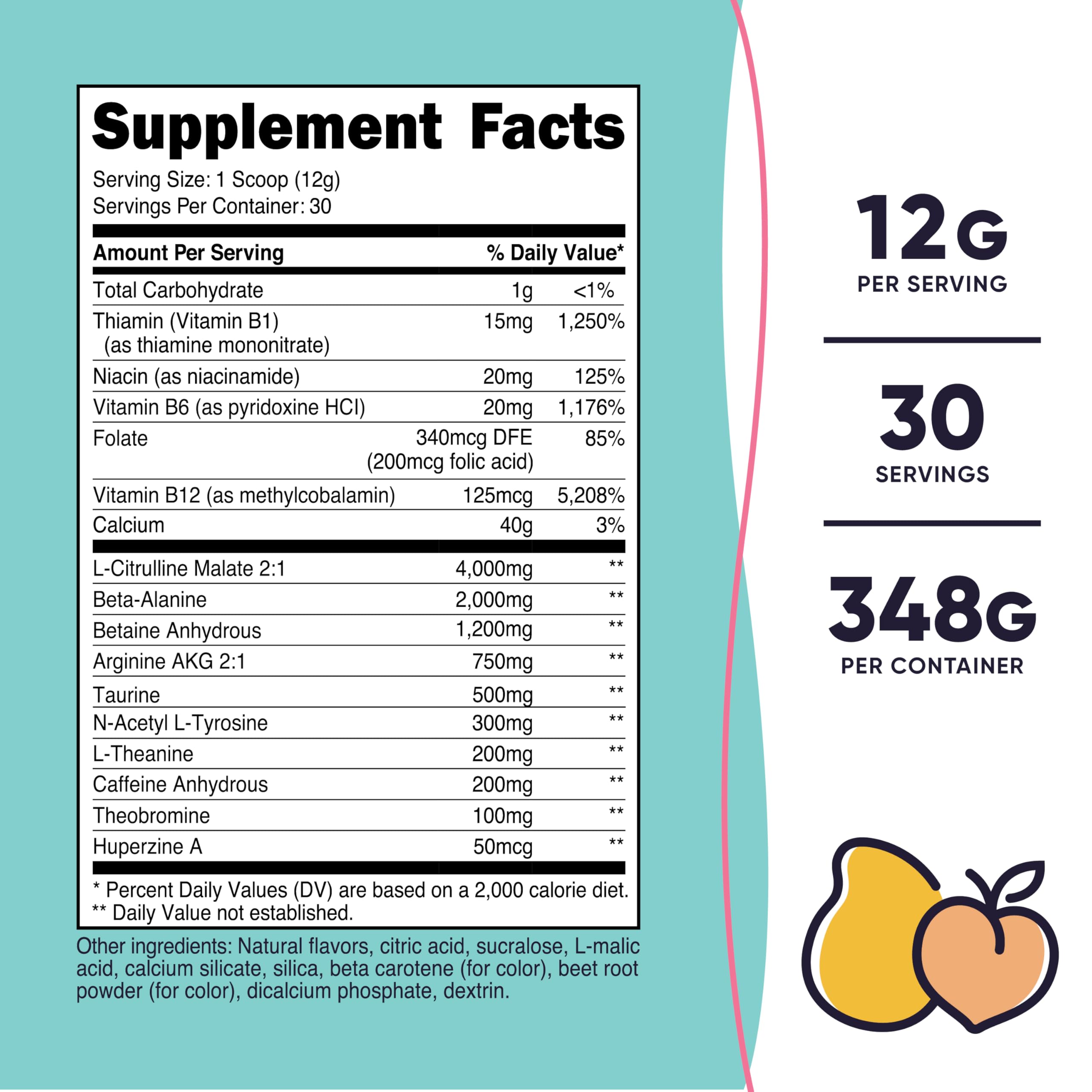 Foto 3 pulgar | Polvo para Antes del Entrenamiento Nutricost Peach Mango 30 Porciones para Mujeres 348 g - Venta Internacional