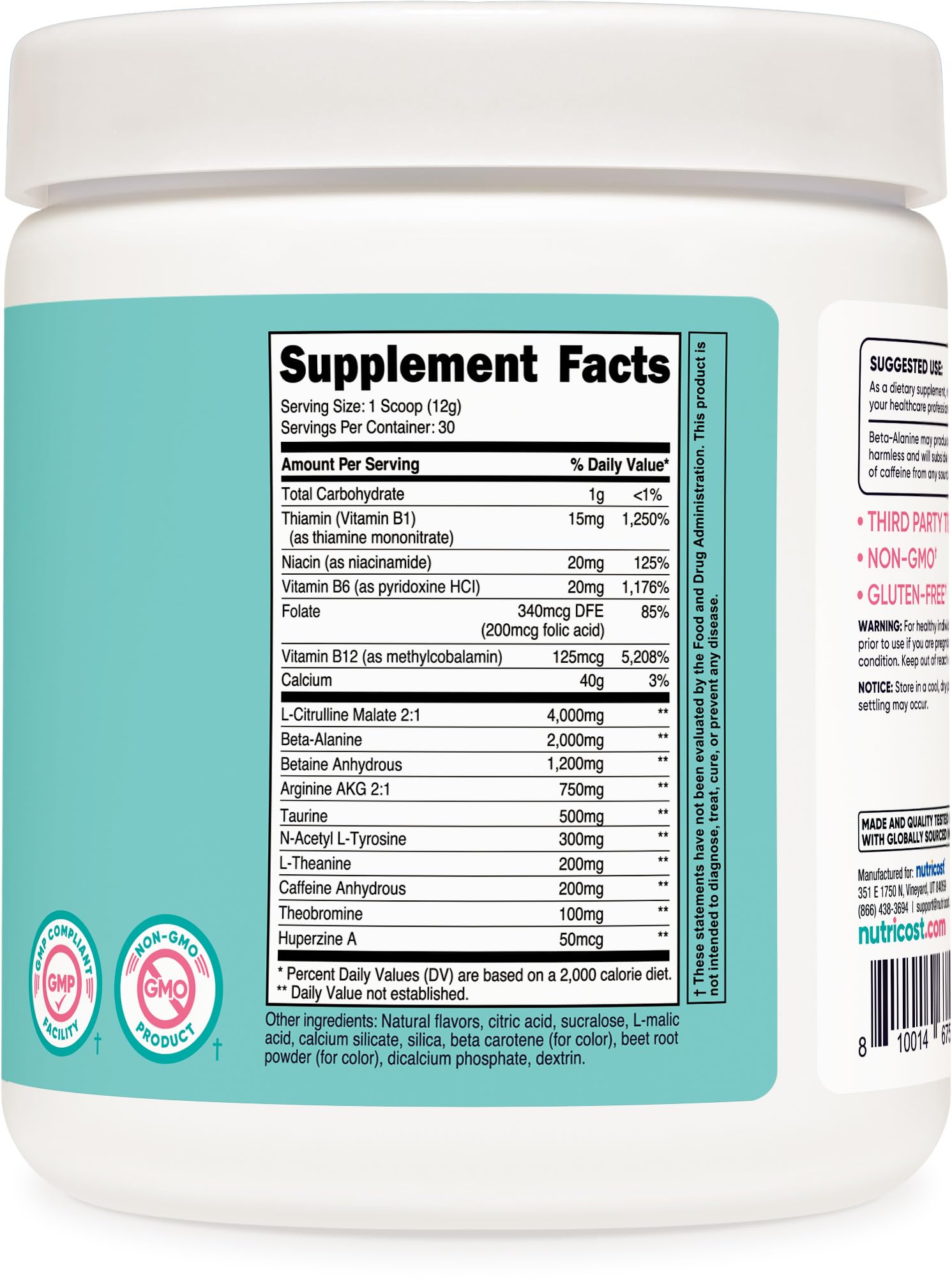 Foto 6 pulgar | Polvo para Antes del Entrenamiento Nutricost Peach Mango 30 Porciones para Mujeres 348 g - Venta Internacional