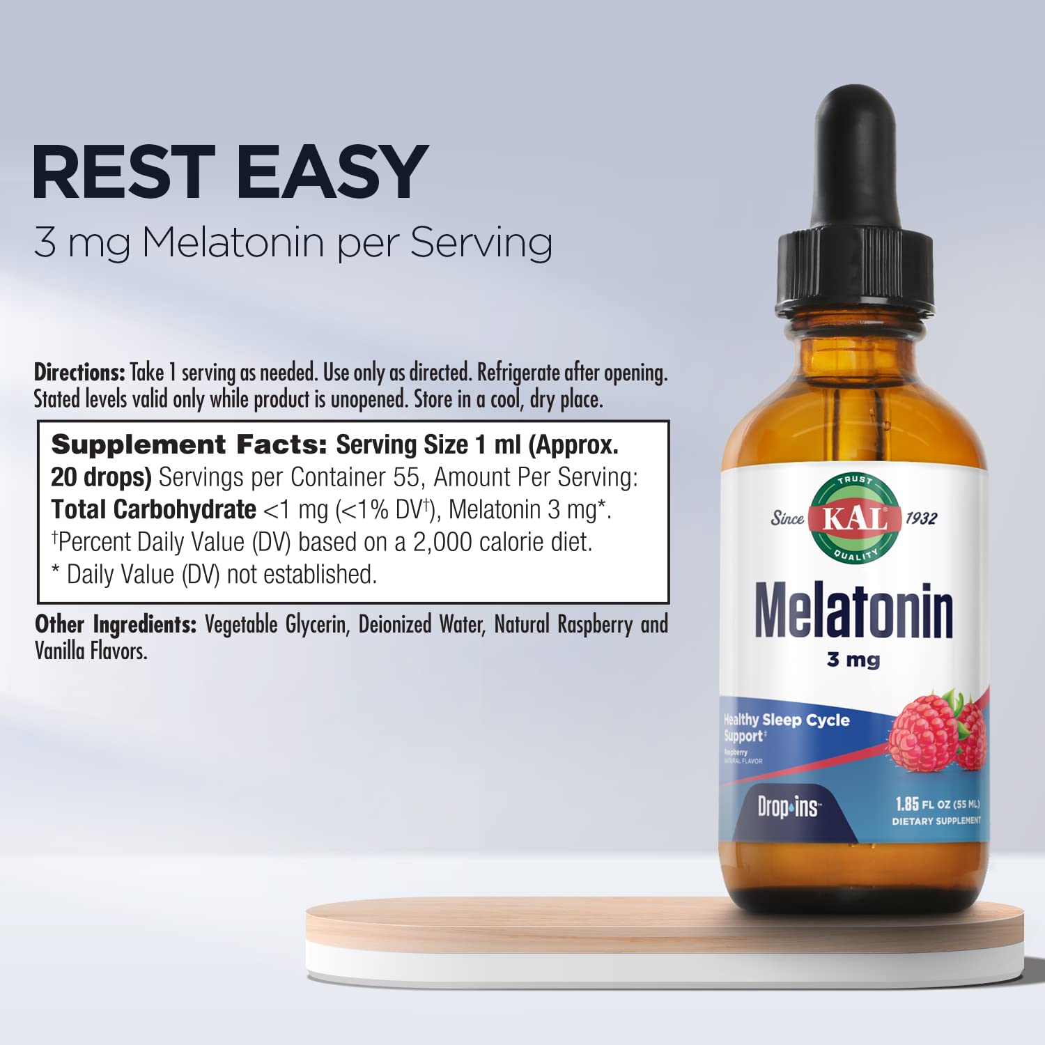 Foto 4 pulgar | Gotas Sleep Aid Kal Melatonin Dropins 3 Mg 55 Porciones - Venta Internacional