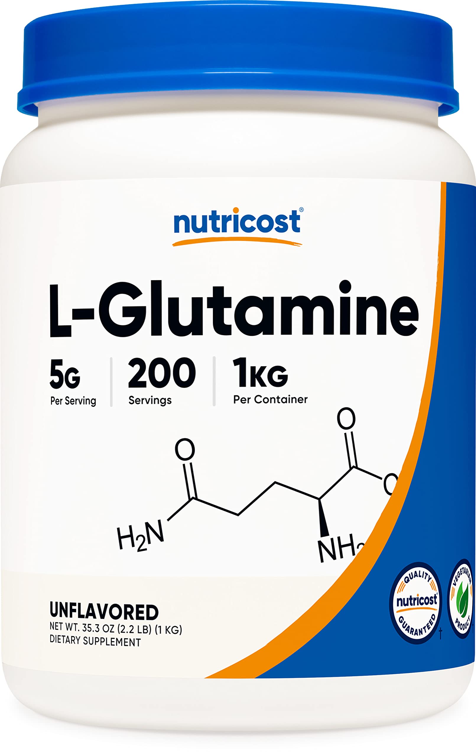 Foto 2 pulgar | L-Glutamina en Polvo Nutricost 1 kg sin Sabor sin OGM sin Gluten - Venta Internacional