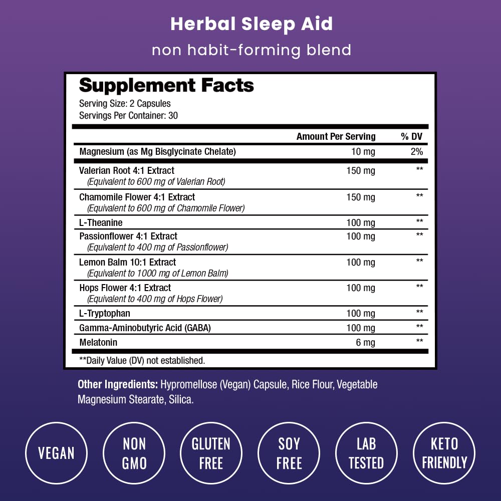 Foto 3 pulgar | Ayuda a Dormir NutraChamps 10 en 1 Natural para Adultos con Melatonina - Venta Internacional