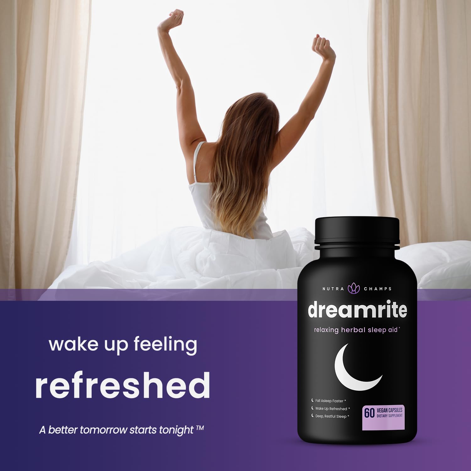Foto 5 pulgar | Ayuda a Dormir NutraChamps 10 en 1 Natural para Adultos con Melatonina - Venta Internacional