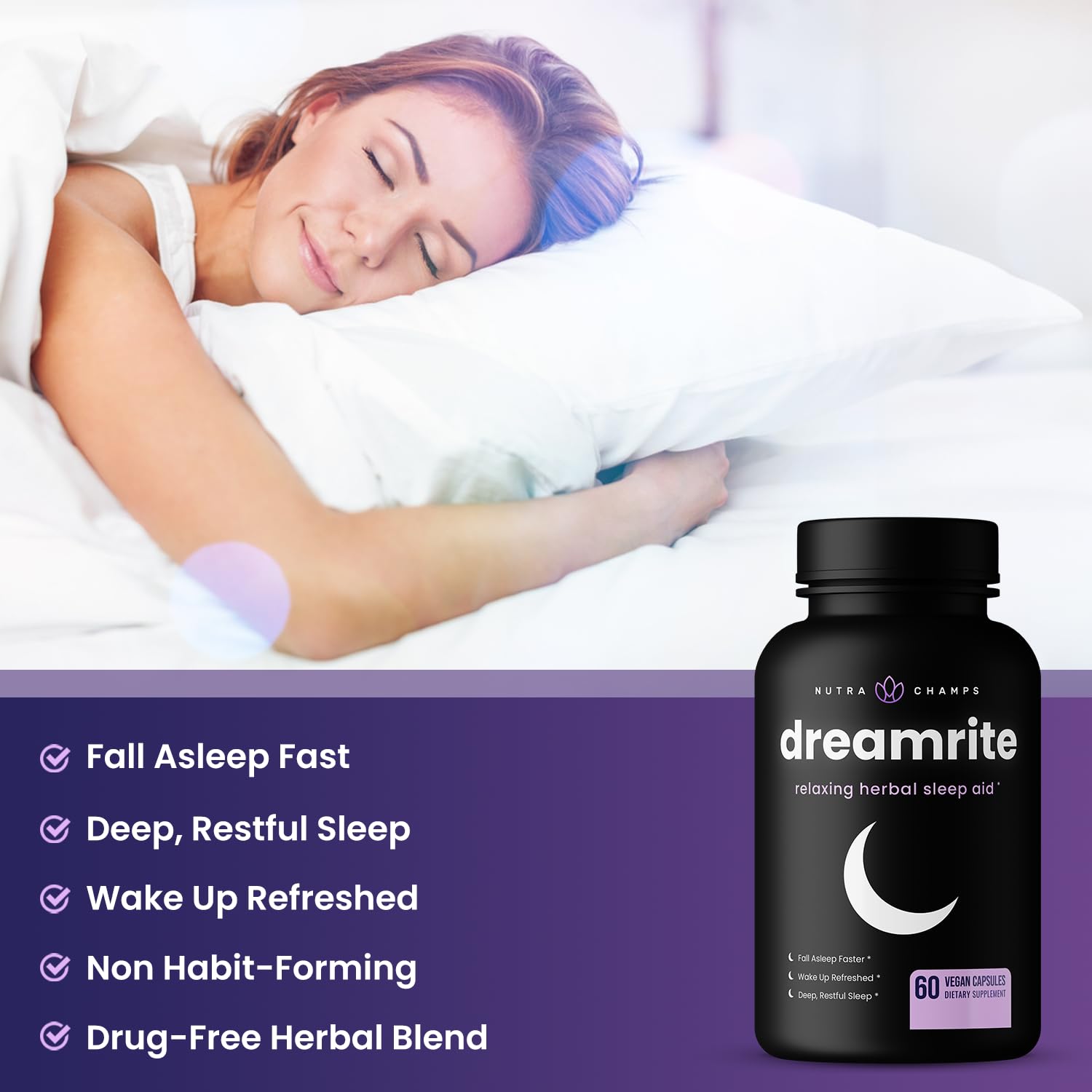 Foto 7 pulgar | Ayuda a Dormir NutraChamps 10 en 1 Natural para Adultos con Melatonina - Venta Internacional
