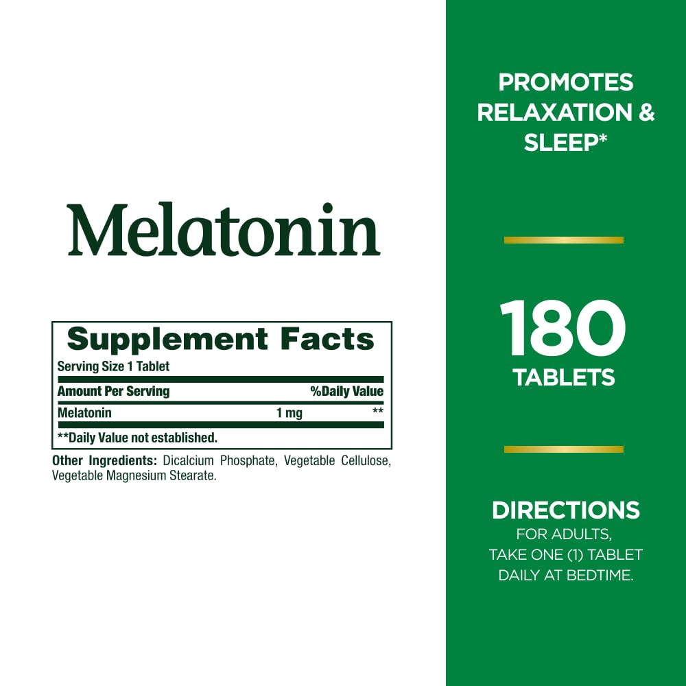 Foto 3 pulgar | Melatonina Sleep Aid Nature's Bounty 1 Mg 180 Comprimidos - Venta Internacional