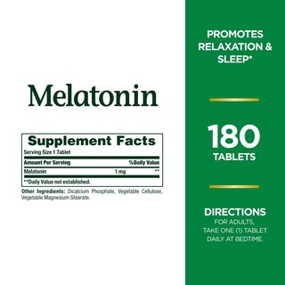 Foto 2 | Melatonina Sleep Aid Nature's Bounty 1 Mg 180 Comprimidos - Venta Internacional