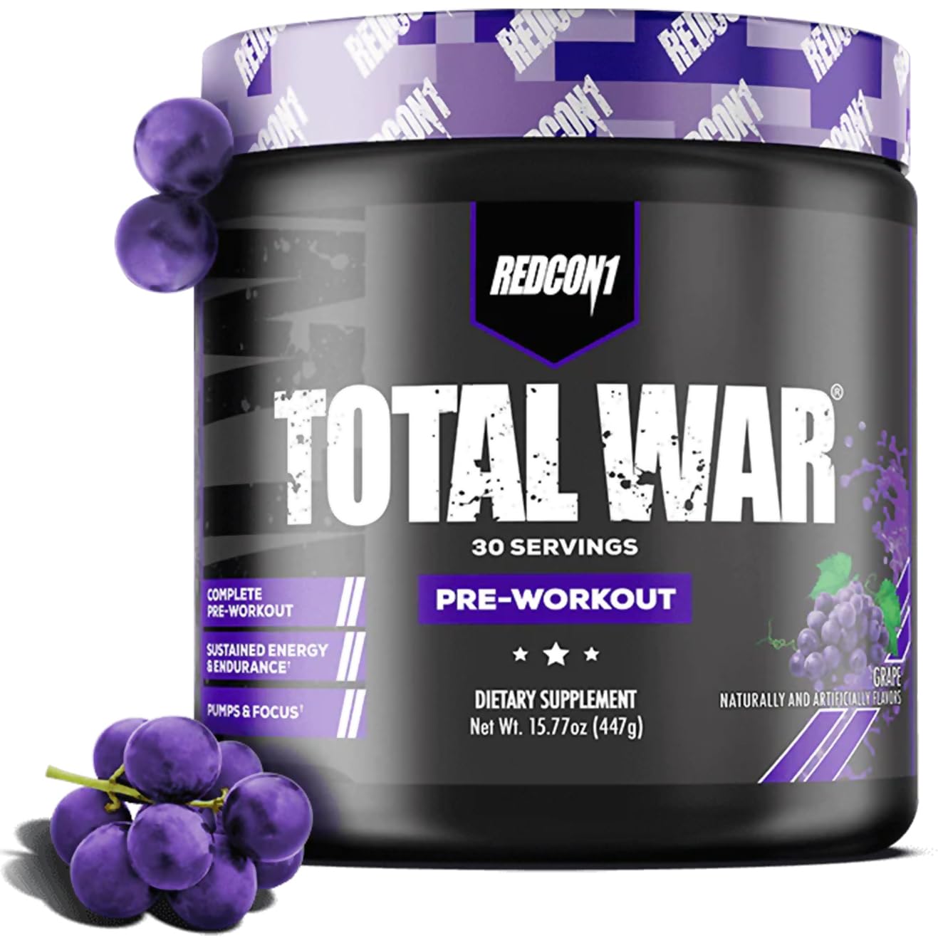 Foto 1 | Polvo Previo al Entrenamiento Redcon1 Total War Sabor Uva 30 Porciones 447 g - Venta Internacional