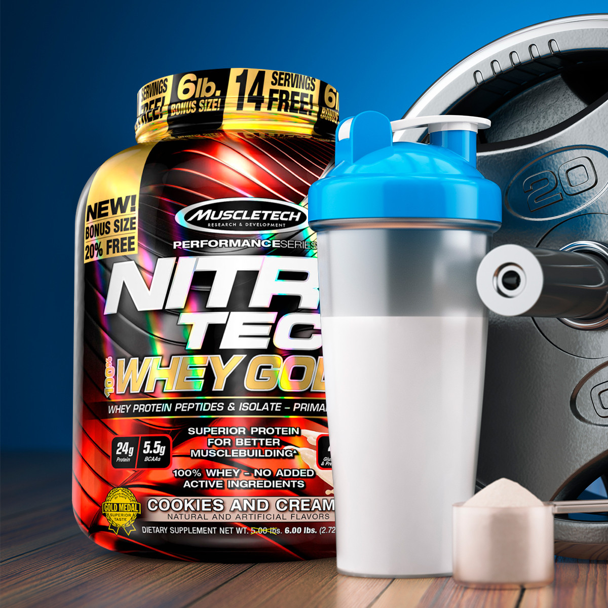 Foto 2 pulgar | Proteina Nitro Tech Whey Gold Muscletech Cookies & Cream