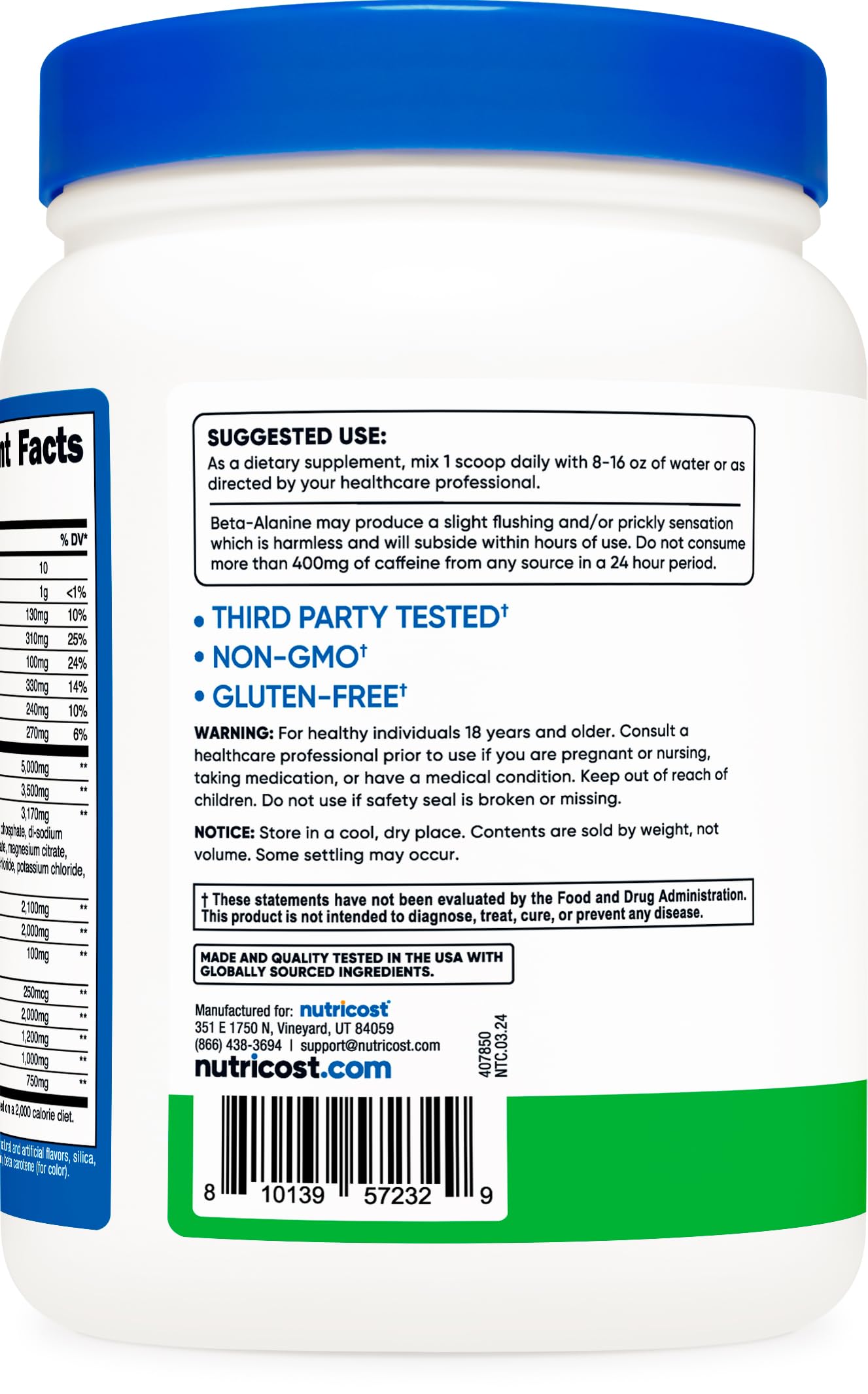 Foto 5 pulgar | Intra Workout Powder Nutricost 30 Porciones de Manzana Verde - Venta Internacional