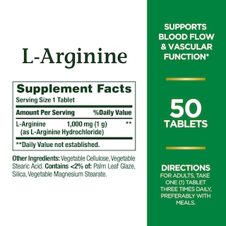 Foto 2 | Suplemento Nature's Bounty L-arginina de 50 Tabletas-Venta Internacional