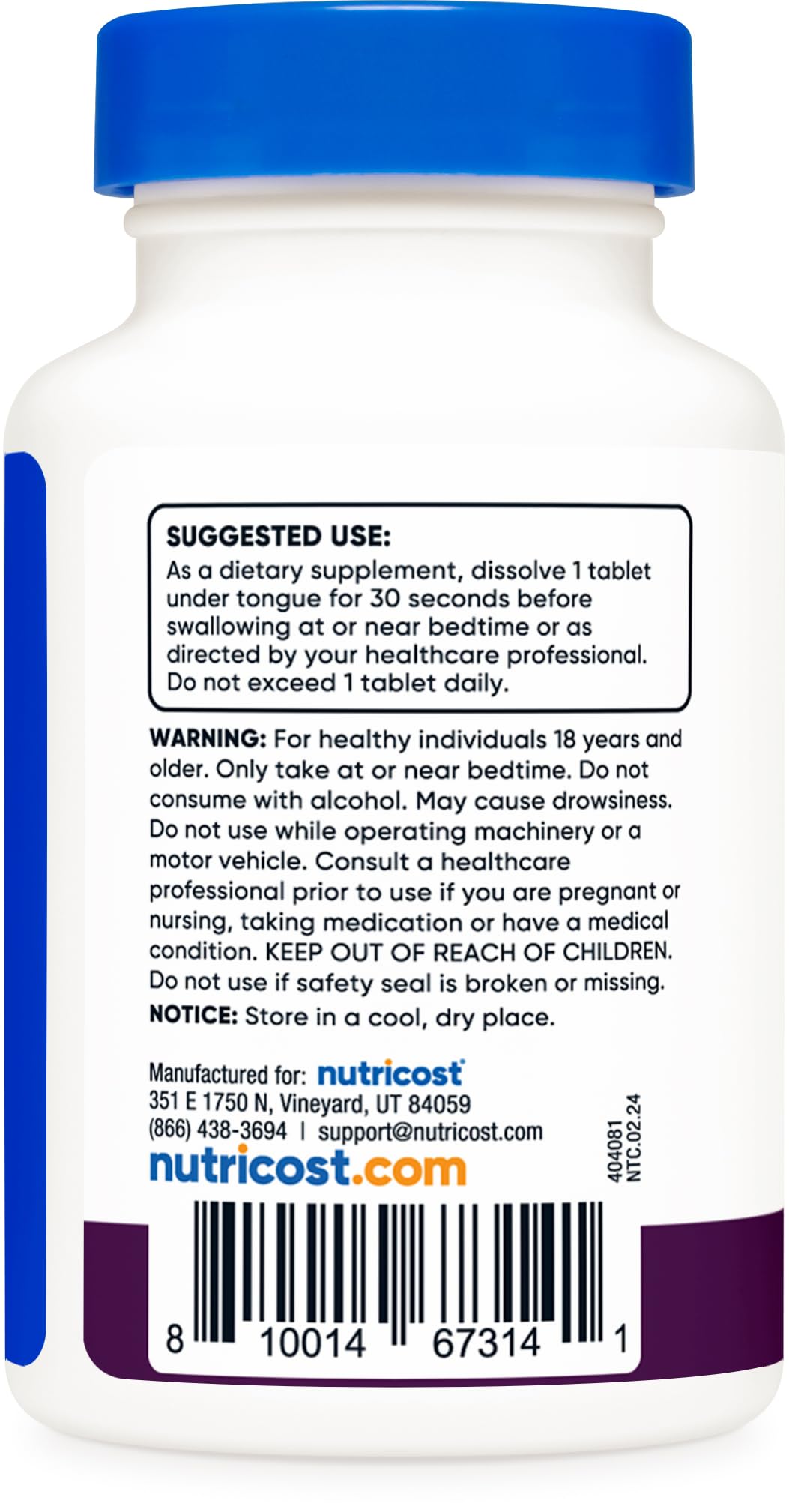 Foto 4 | Suplemento Nutricost Melatonin 5 Mg 240 Comprimidos- Venta Internacional