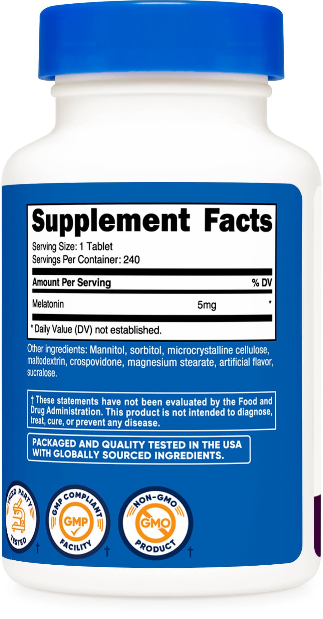Foto 6 pulgar | Suplemento Nutricost Melatonin 5 Mg 240 Comprimidos- Venta Internacional