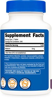 Foto 5 | Suplemento Nutricost Melatonin 5 Mg 240 Comprimidos- Venta Internacional