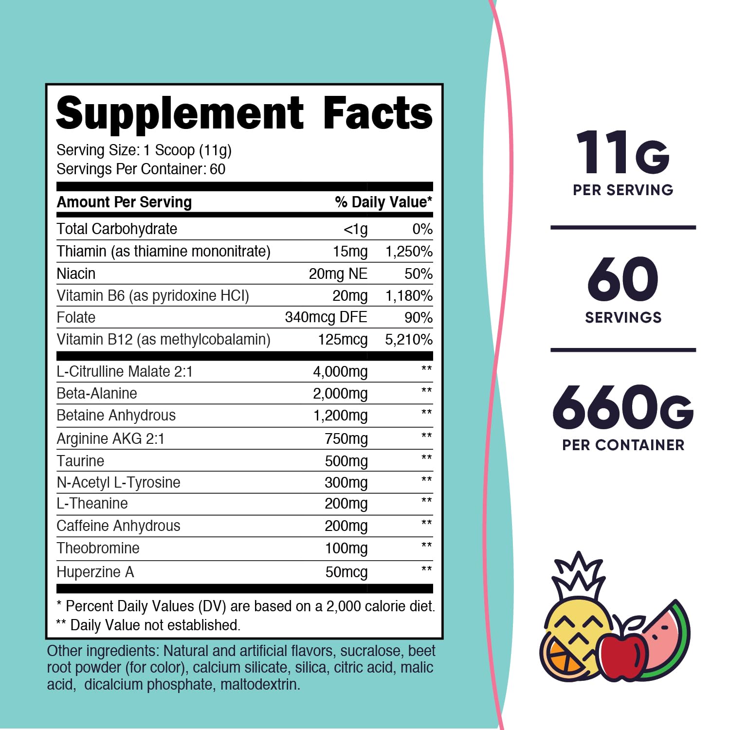 Foto 3 pulgar | Ponche de Frutas Nutricost en Polvo para Mujer Antes del Entrenamiento 60 Porciones 660 g - Venta Internacional