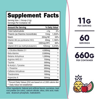 Foto 2 | Ponche de Frutas Nutricost en Polvo para Mujer Antes del Entrenamiento 60 Porciones 660 g - Venta Internacional