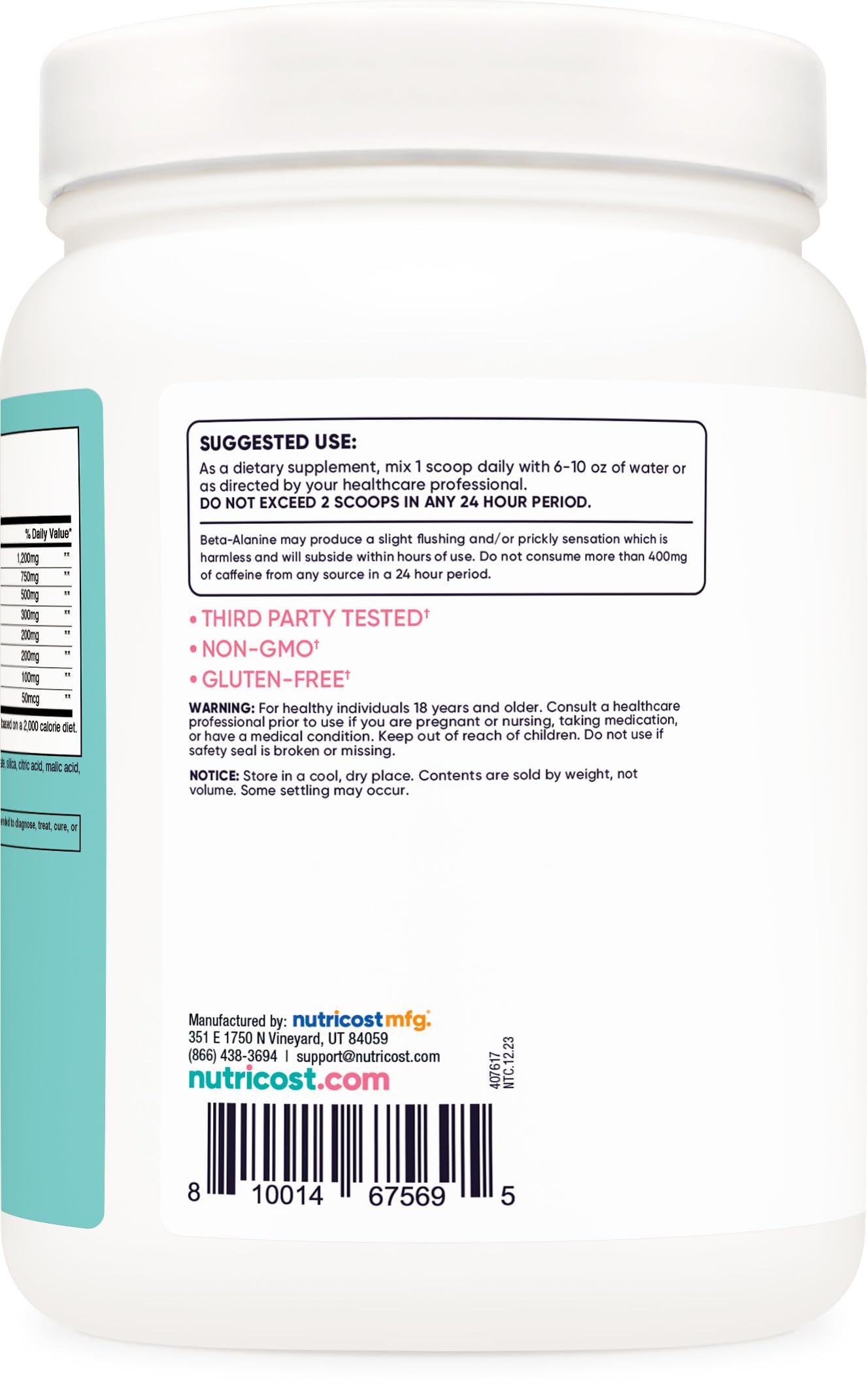 Foto 4 | Ponche de Frutas Nutricost en Polvo para Mujer Antes del Entrenamiento 60 Porciones 660 g - Venta Internacional