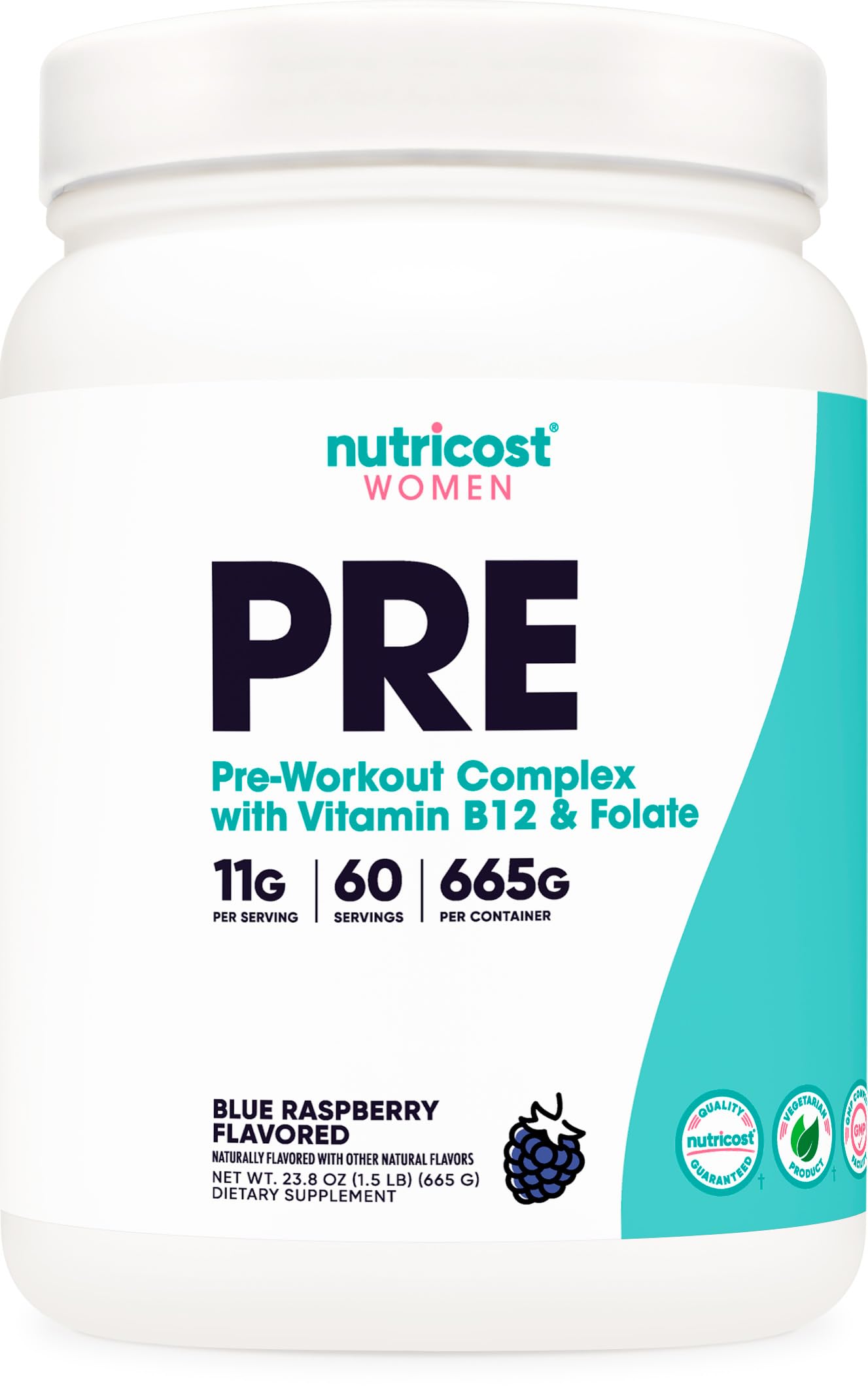 Foto 2 pulgar | Polvo Pre-Entrenamiento Nutricost Blue Raspberry 60 Porciones 665 g - Venta Internacional