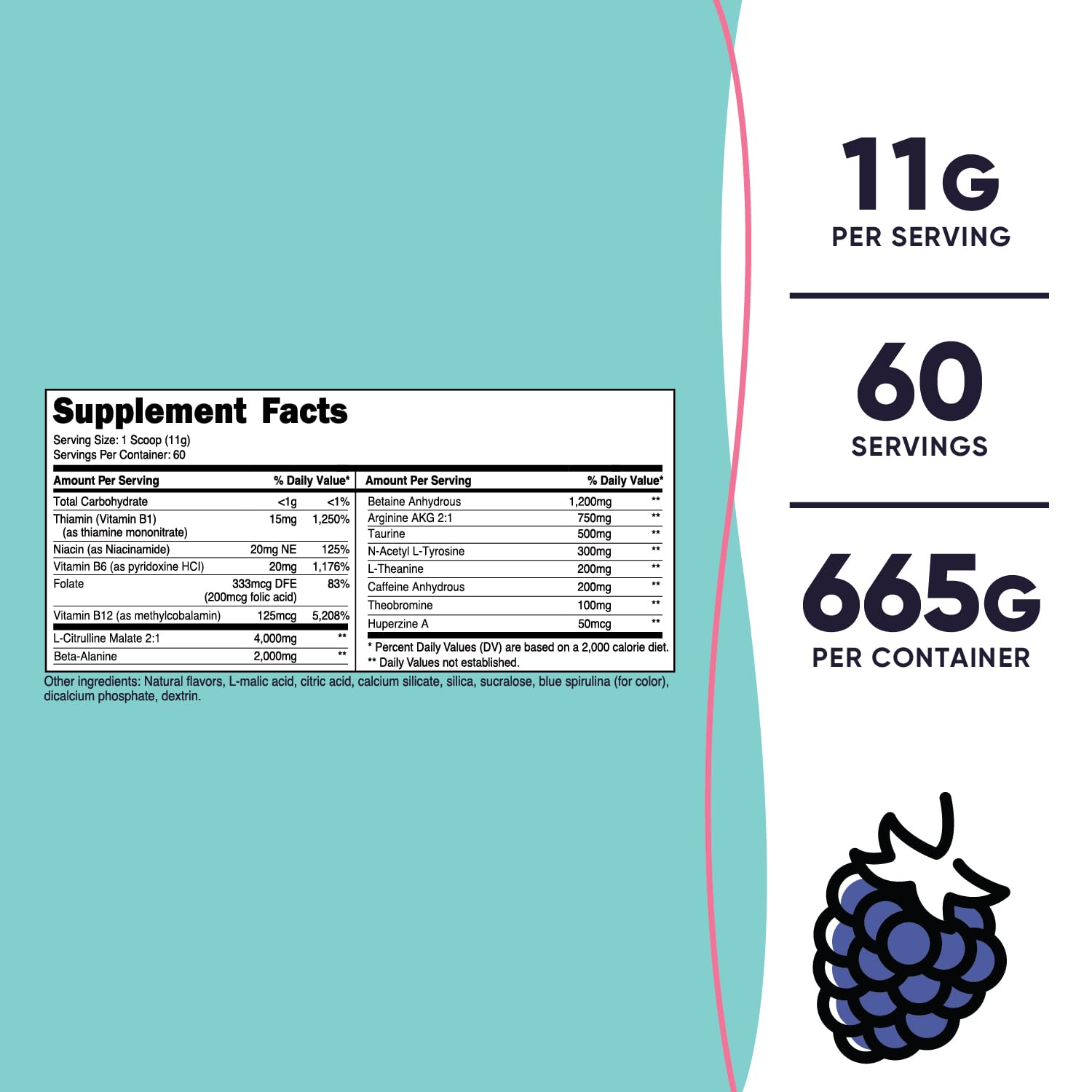 Foto 3 pulgar | Polvo Pre-Entrenamiento Nutricost Blue Raspberry 60 Porciones 665 g - Venta Internacional