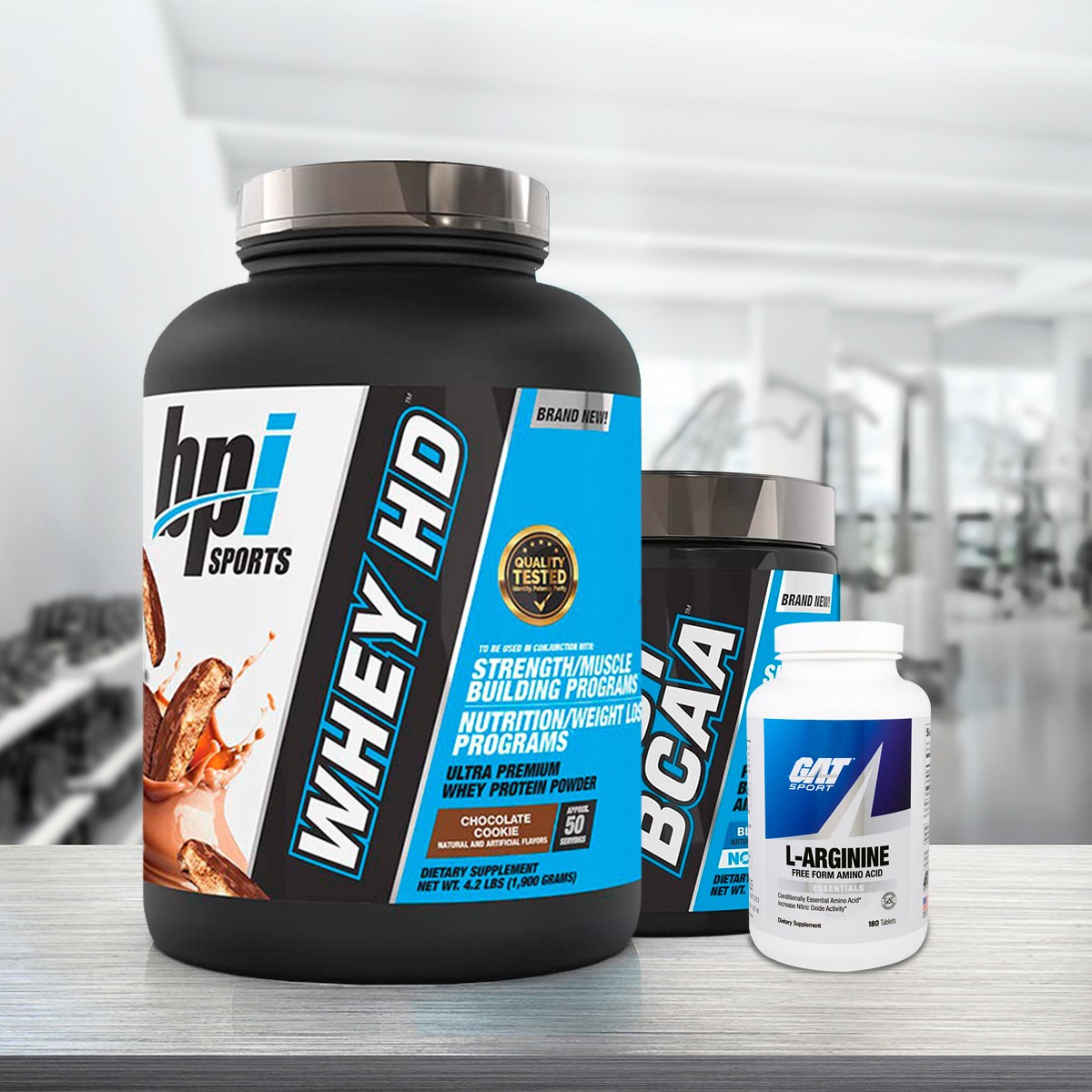 Foto 1 | Combo Incremento De Masa Muscular Proteina Whey Bpi + Best Bcaa Bpi + L-arginine Gat