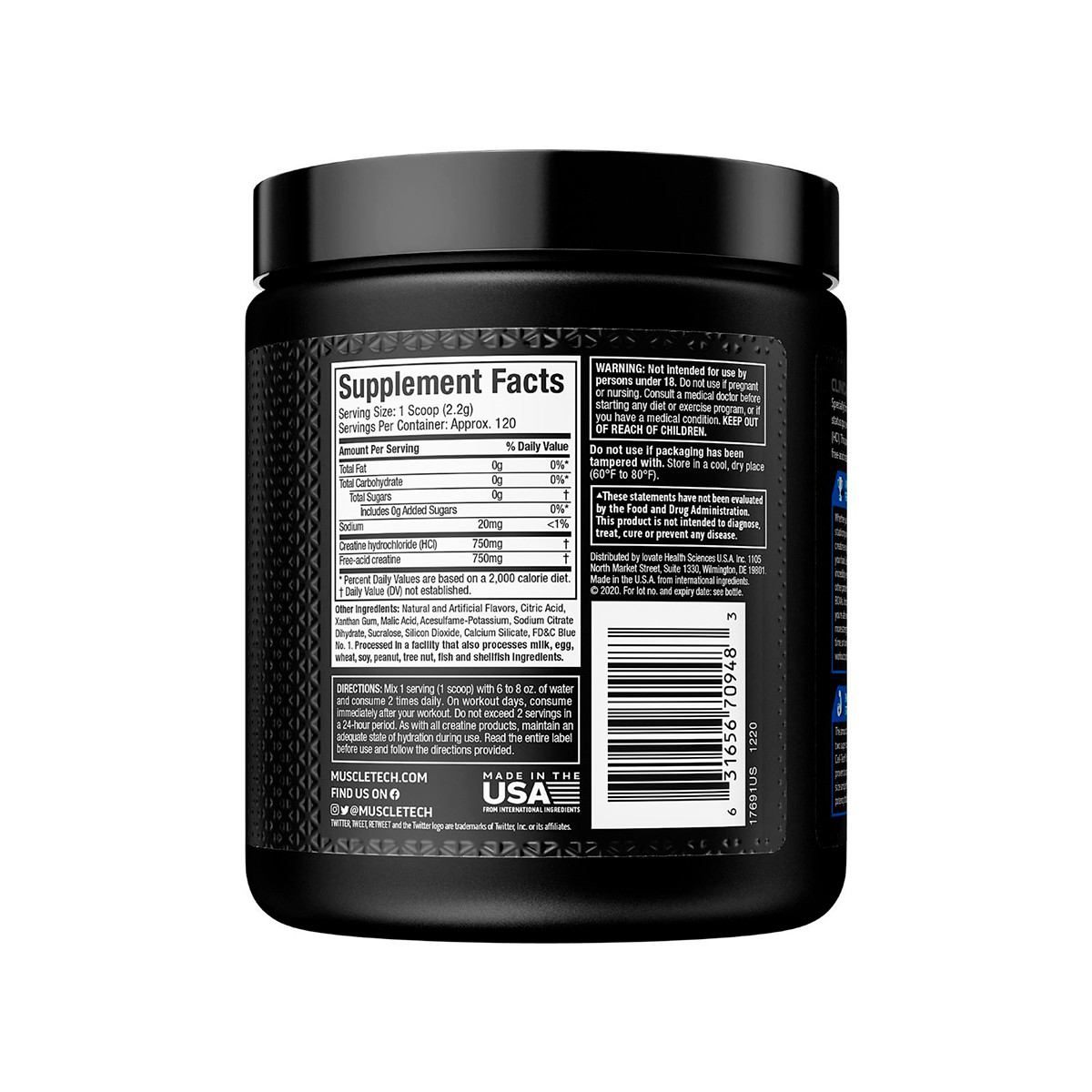 Foto 4 pulgar | Creatina Creator Muscletech Blue Raspberry