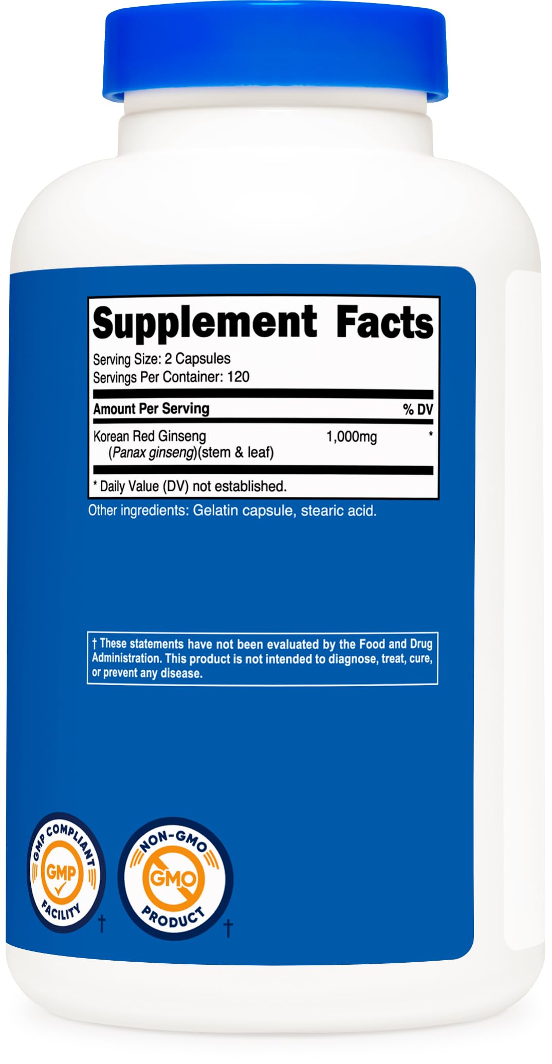 Foto 6 pulgar | Suplemento Nutricost Ginseng Coreano 1000 mg 240 Cápsulas - Venta Internacional